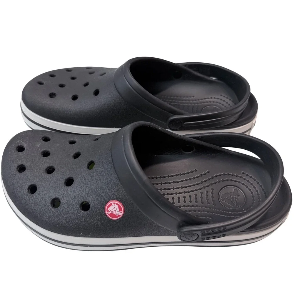 Crocs Crocband Clog Black White Platform Sandals Men 8 Women 10 11016-001